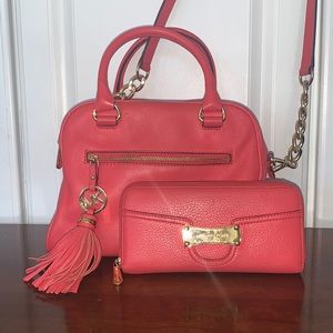 Michael Kors Purse | Coral Crossbody Bag with Matching Wallet
